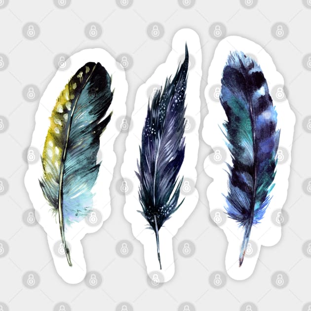 Feathers on Stripes Sticker by machare